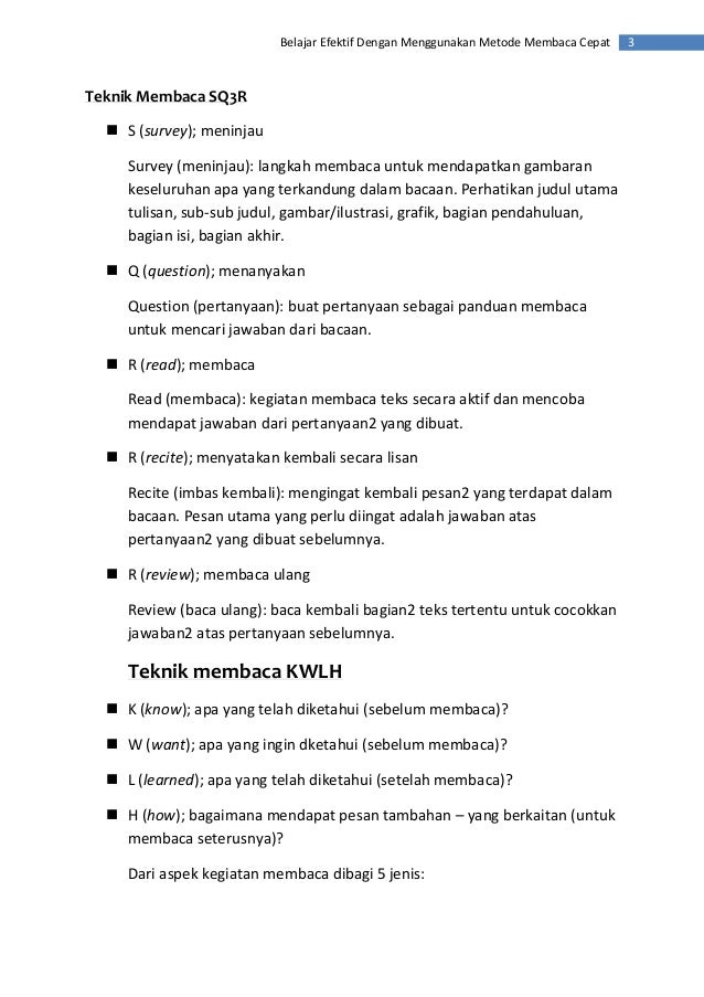 Karya Ilmiah Bahasa Indonesia Membaca Cepat
