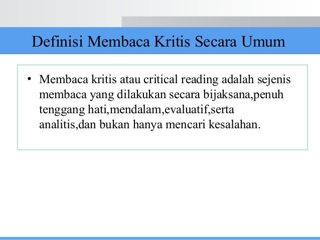 Membaca Kritis