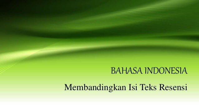 Resensi non fiksi bahasa indonesia