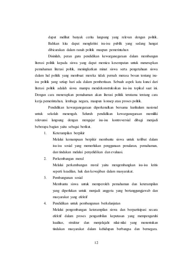 Membangun literasi politik melalui pembelajaran ppkn di 