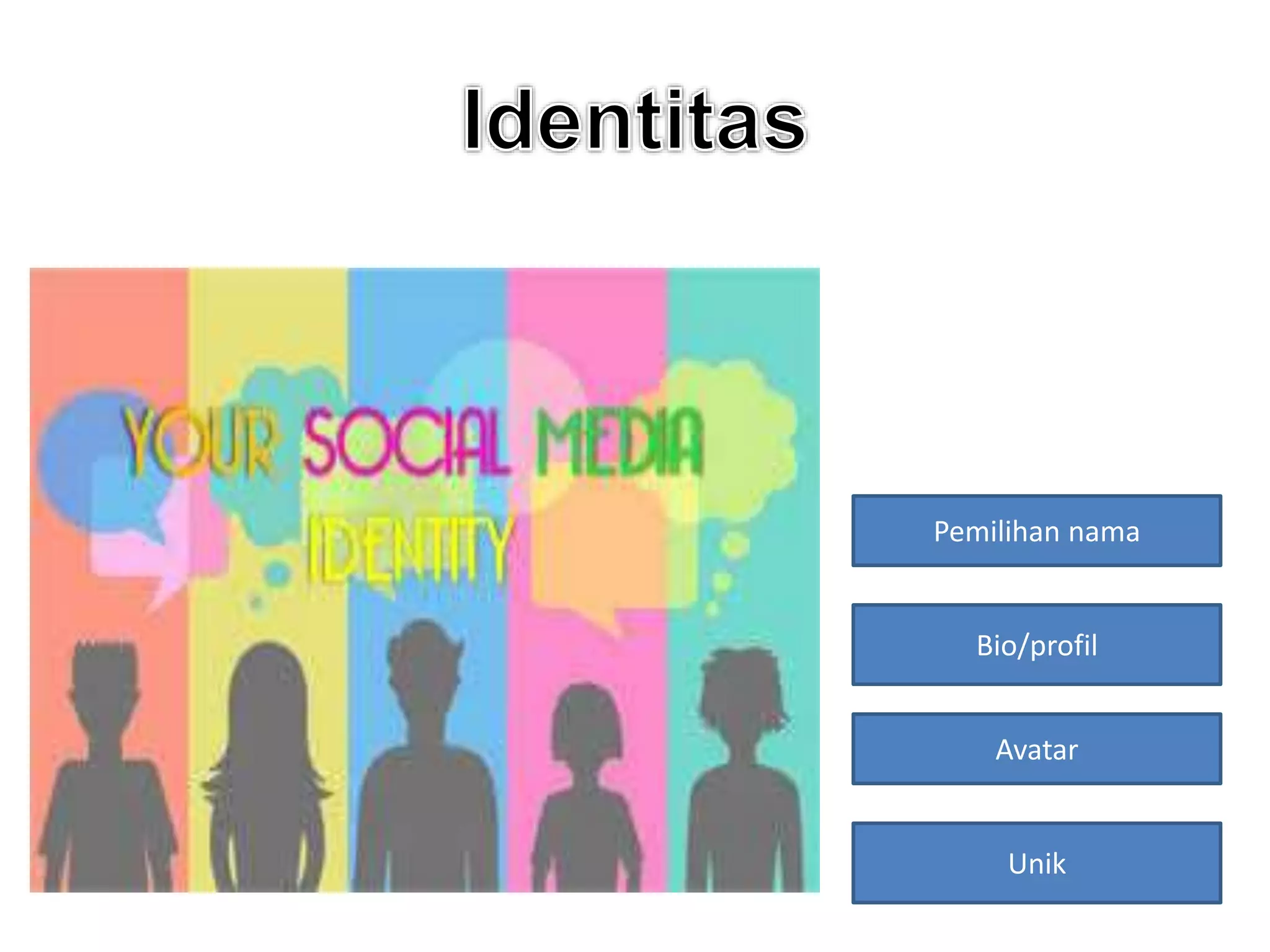 Unik
Avatar
Bio/profil
Pemilihan nama