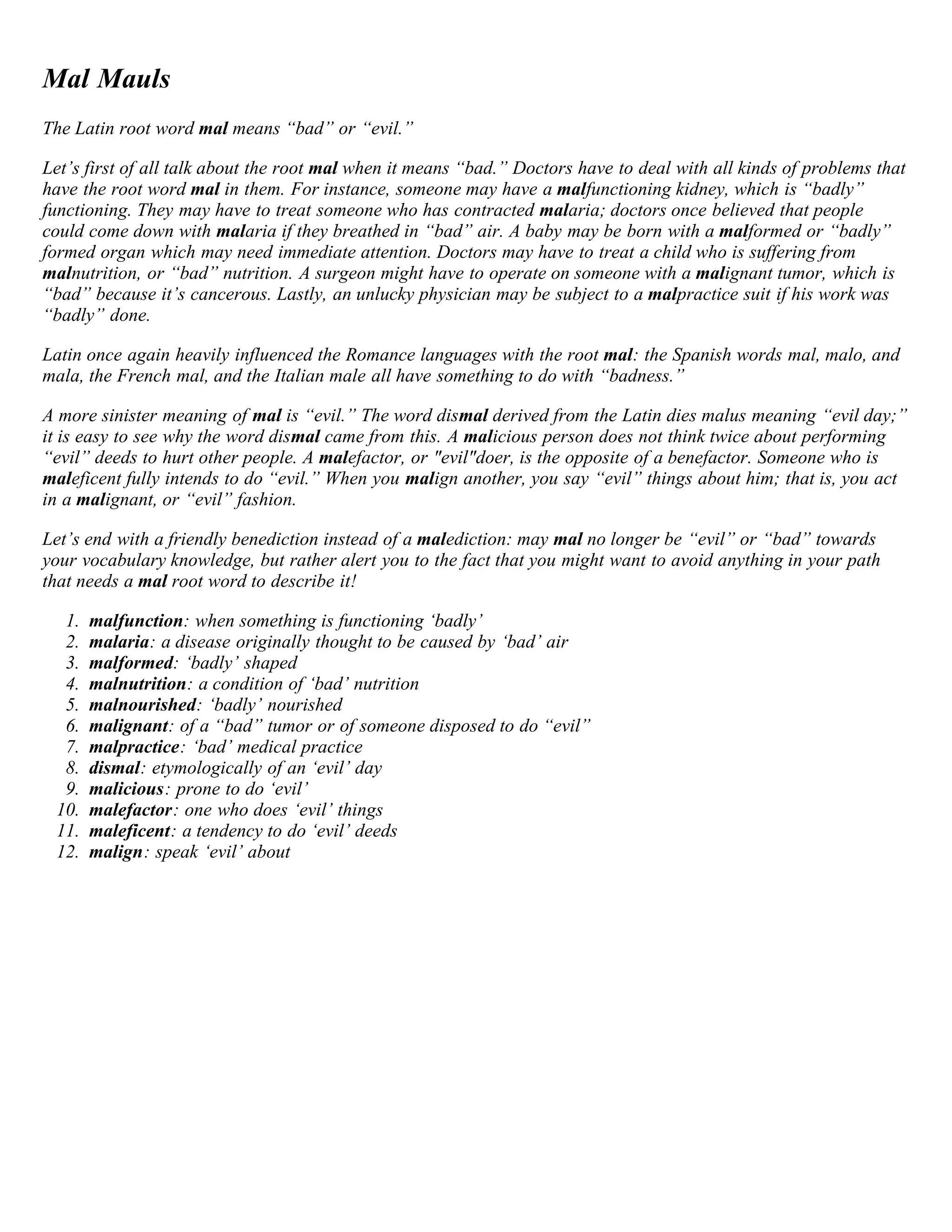 Membean word roots | PDF