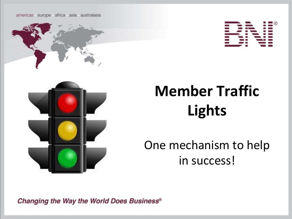 BNI member and chapter traffic lights