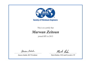 SPE membership certificate | PDF