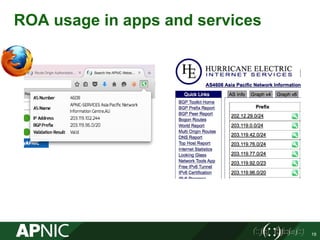 ROA usage in apps and services
19
 