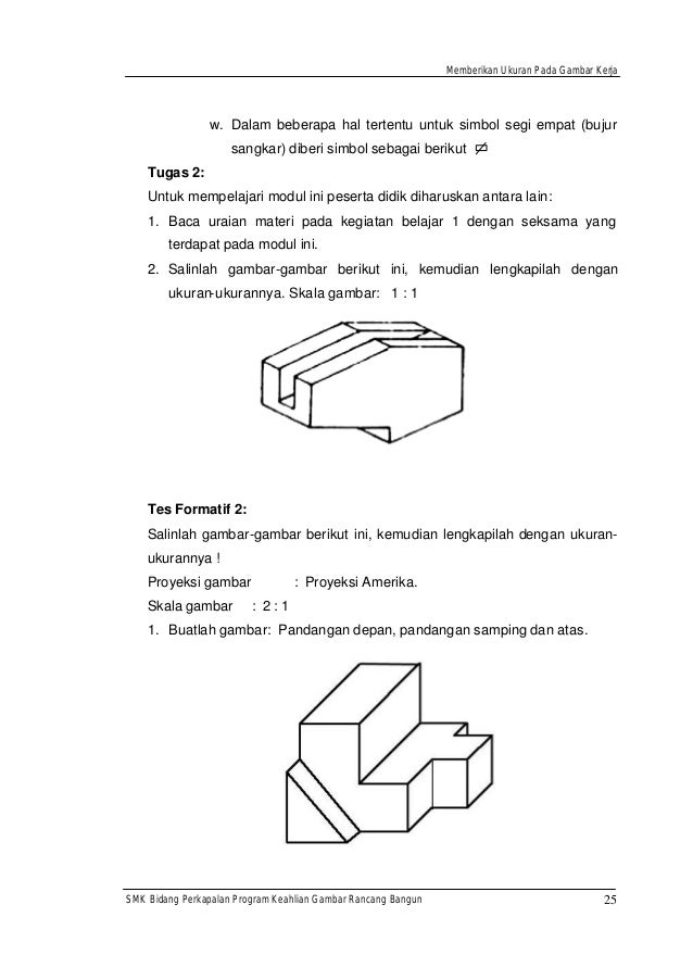 Memberikan ukuran pada gambar kerja