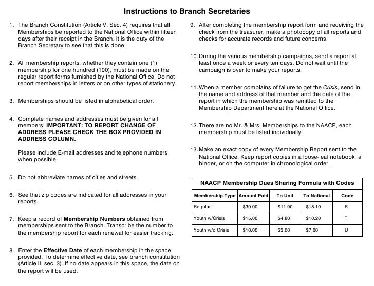 membership report form naacp membership form