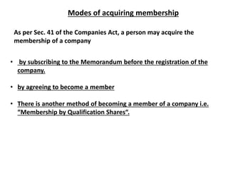 Membership of company prospectus | PPTX