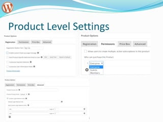 Product Level Settings
#WordPressInsider @MichelleCasti
 