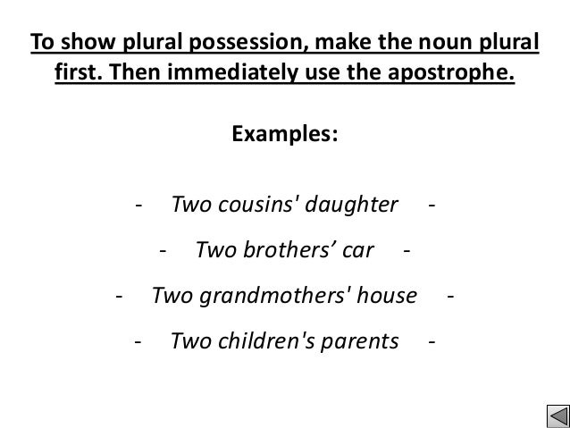 members of the family possessive relationships possessive form of family