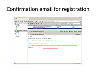 Confirmation email for registration

 