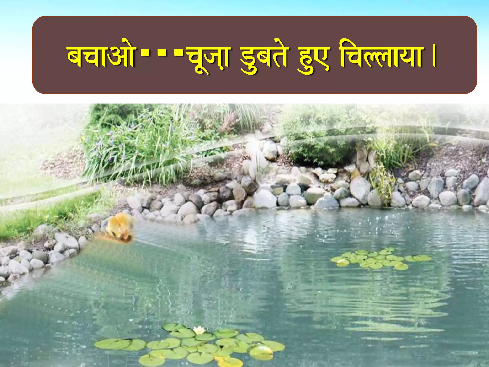 bacaaAao···caUjaa, Dubato hue icallaayaa. 
 