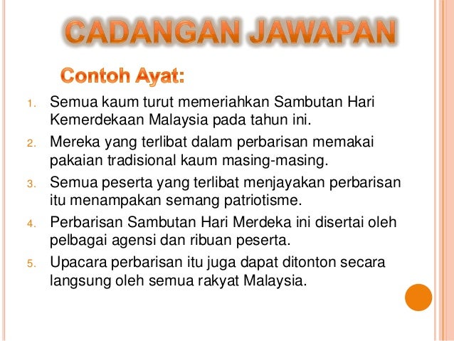 Gambar Bina Ayat Sambutan Hari Kemerdekaan - Contoh Kata Sambutan Hari