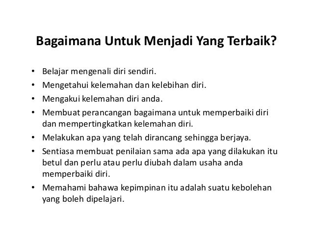 Membina kepimpinan dan kecemerlangan dalam diri 1 Membina kepimpinan dan kecemerlangan dalam diri 1