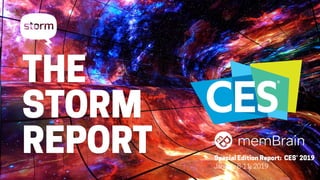 THE
STORM
REPORT Special Edition Report: CES® 2019
January 8-11, 2019
1
 