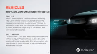 VEHICLES
INNOVIZONE LIDAR LASER DETECTION SYSTEM
WHAT IT IS
Innoviz Technologies is a leading provider of cutting-
edge Li...