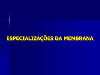 ESPECIALIZAÇÕES DA MEMBRANA
 