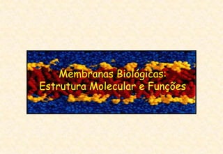 Membranas Biológicas:
Estrutura Molecular e Funções
 