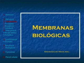 Membranas biológicas Sánchez Guillén y Miguel Adell 