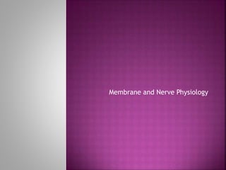 Membrane and Nerve Physiology
 