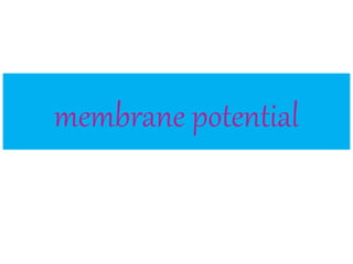 membrane potential
 