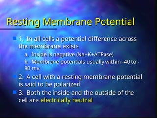 MEMBRANE POTENTIAL definition and clarificationppt | PPT