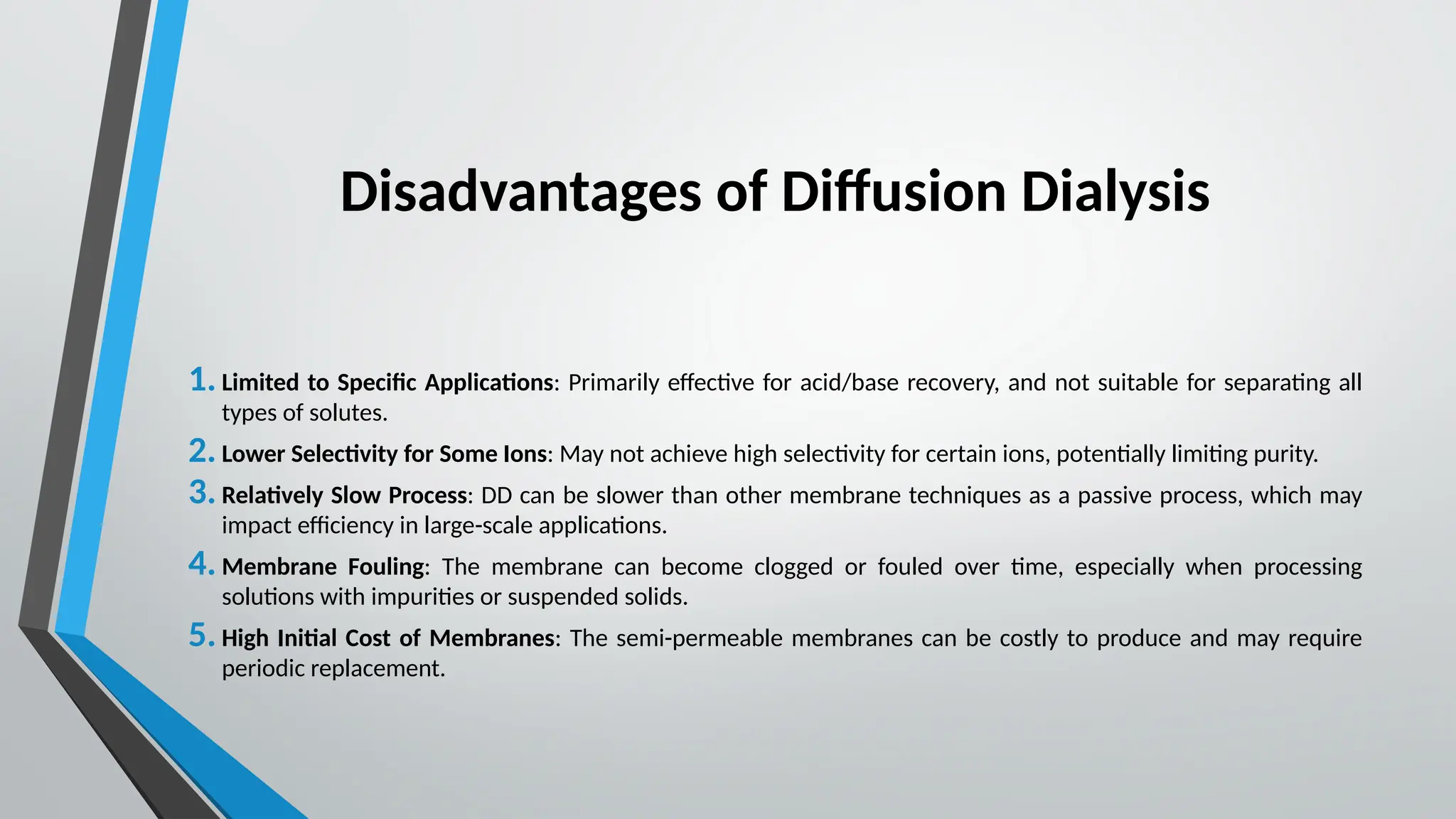 Membrane Technology ,Diffusion Dialysis ,advantages/disadvantages PPT 