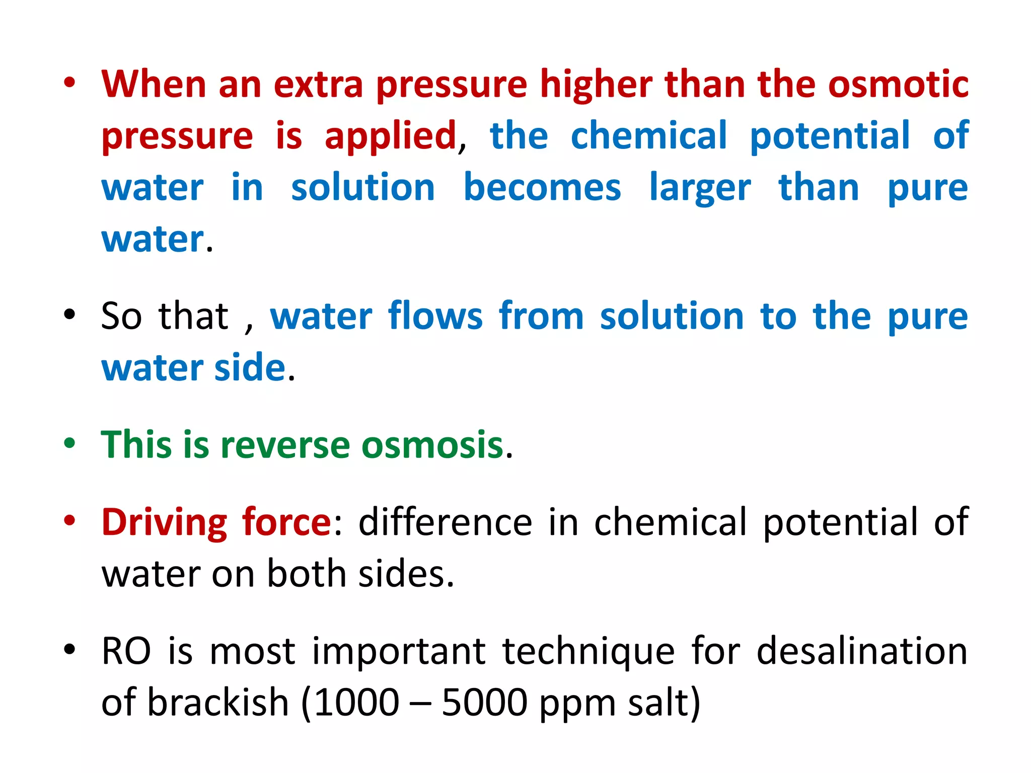 Membrane separation process pptx chemistry science