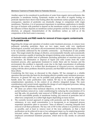 Membrane Treatment Of Potable Water For Pesticides Removal | PDF
