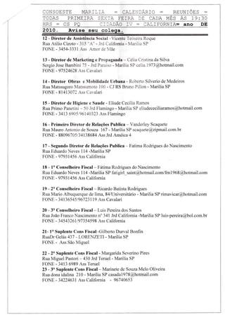 Membros do conselho