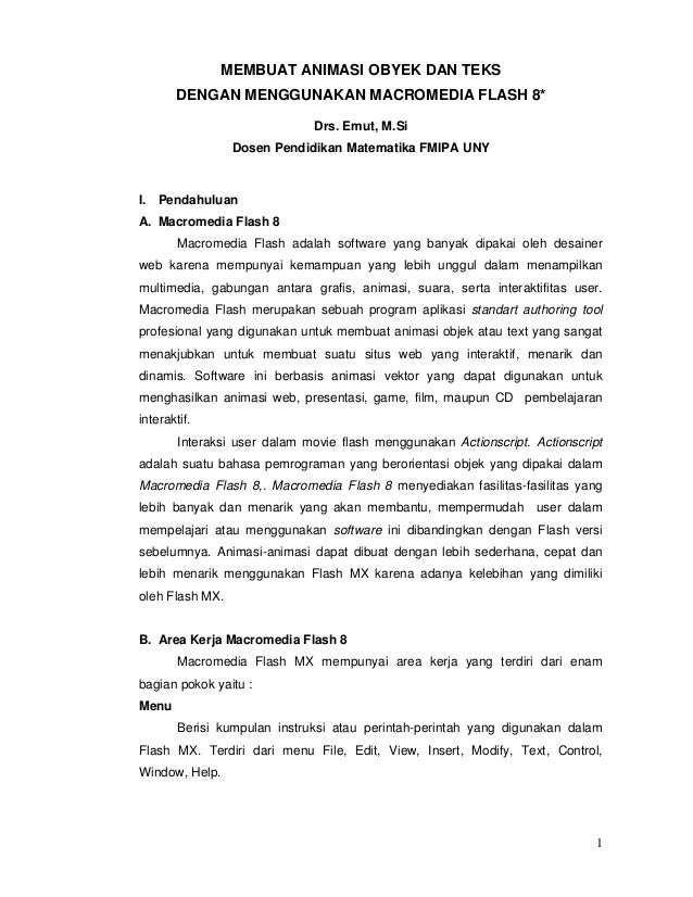 Membuat Animasi Dengan Menggunakan Macromedia Flash