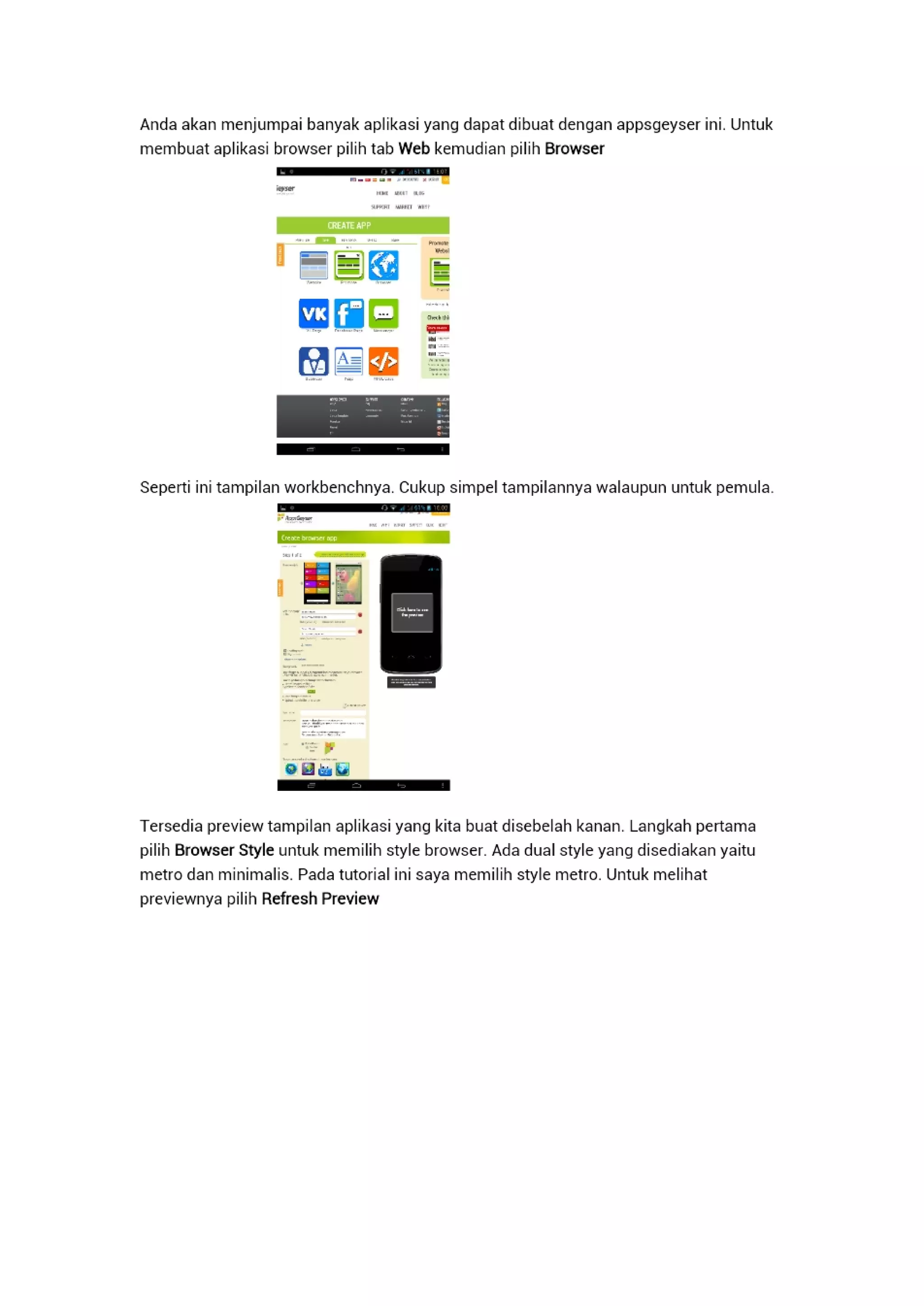 Membuat aplikasi android dengan apps geyser