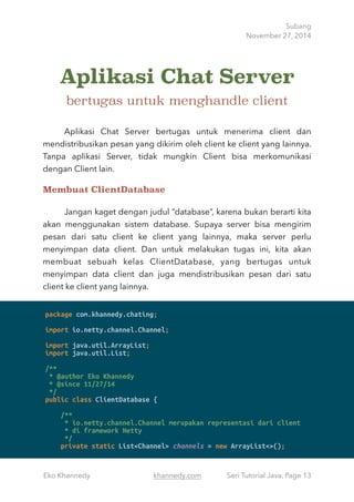Membuat aplikasi chat menggunakan java | PDF