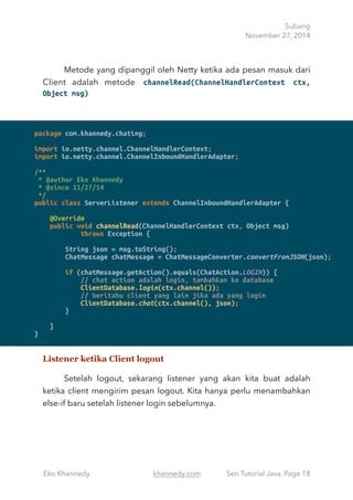 Ctx Java Membuat aplikasi chat menggunakan java | PDF
