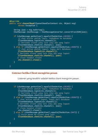 Ctx Java Membuat aplikasi chat menggunakan java | PDF