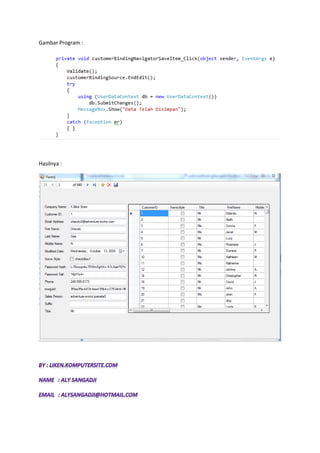 Membuat aplikasi database dengan windows form application | PDF
