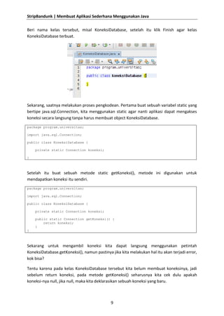 Membuat aplikasi sederhana menggunakan java | DOCX