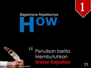 H
Bagaimana Kejadiannya
Penulisan berita
Membutuhkan
Uraian Kejadian
“ “
1
OW
 