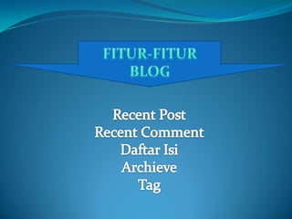 FITUR-FITURBLOGRecent PostRecent CommentDaftarIsiArchieveTag