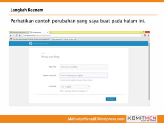 Perhatikan contoh perubahan yang saya buat pada halam ini.
 