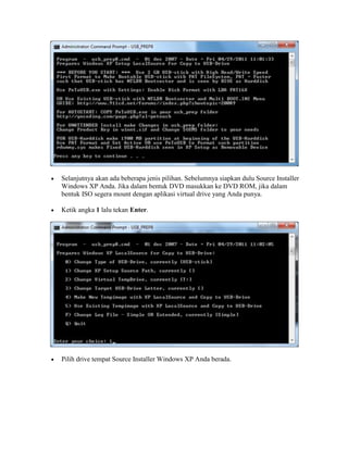 Membuat bootable usb flash disk untuk windows 7 dan windows xp | DOCX