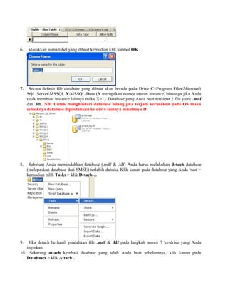 Membuat database menggunakan sql management studio | PDF