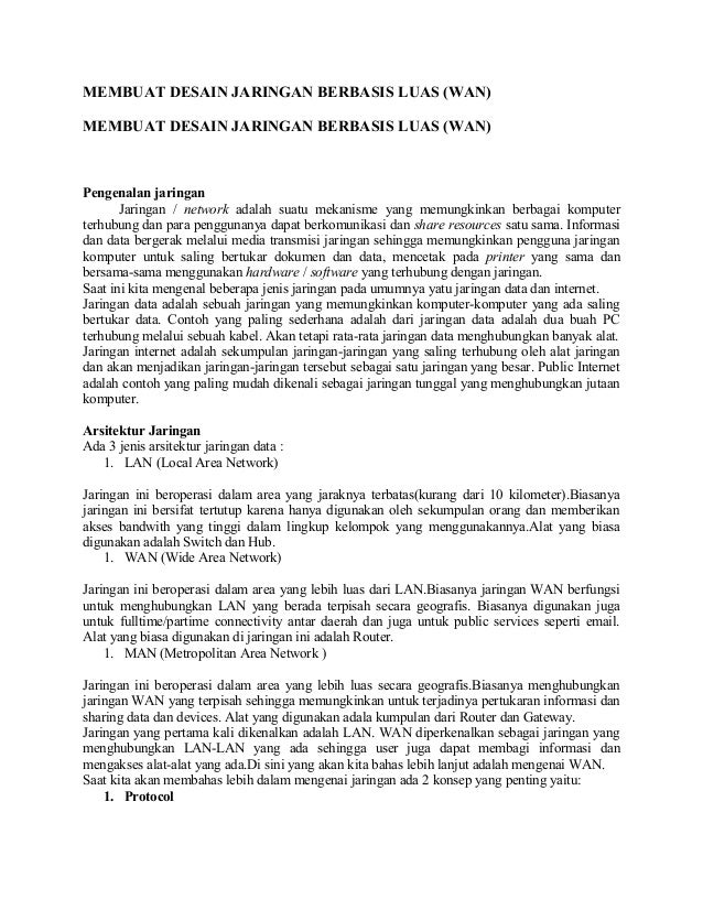 Desain Jaringan Berbasis Luas