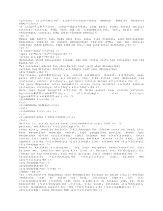 Membuat desain website berbasis html dengan notepad | PDF