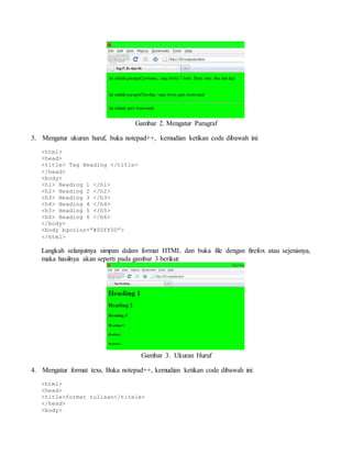 Membuat desain website berbasis html dengan notepad | PDF