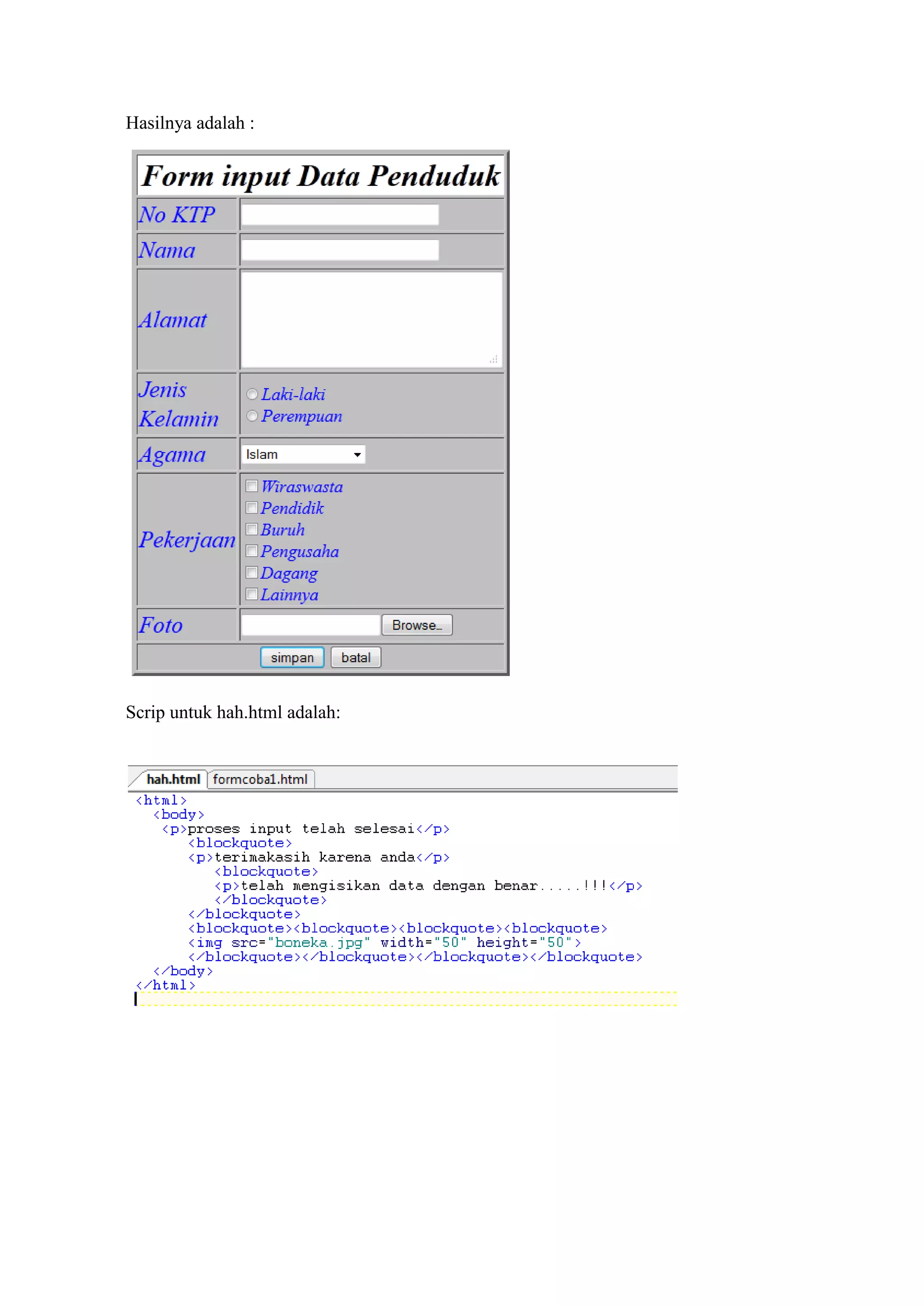 Membuat form dengan html | PDF