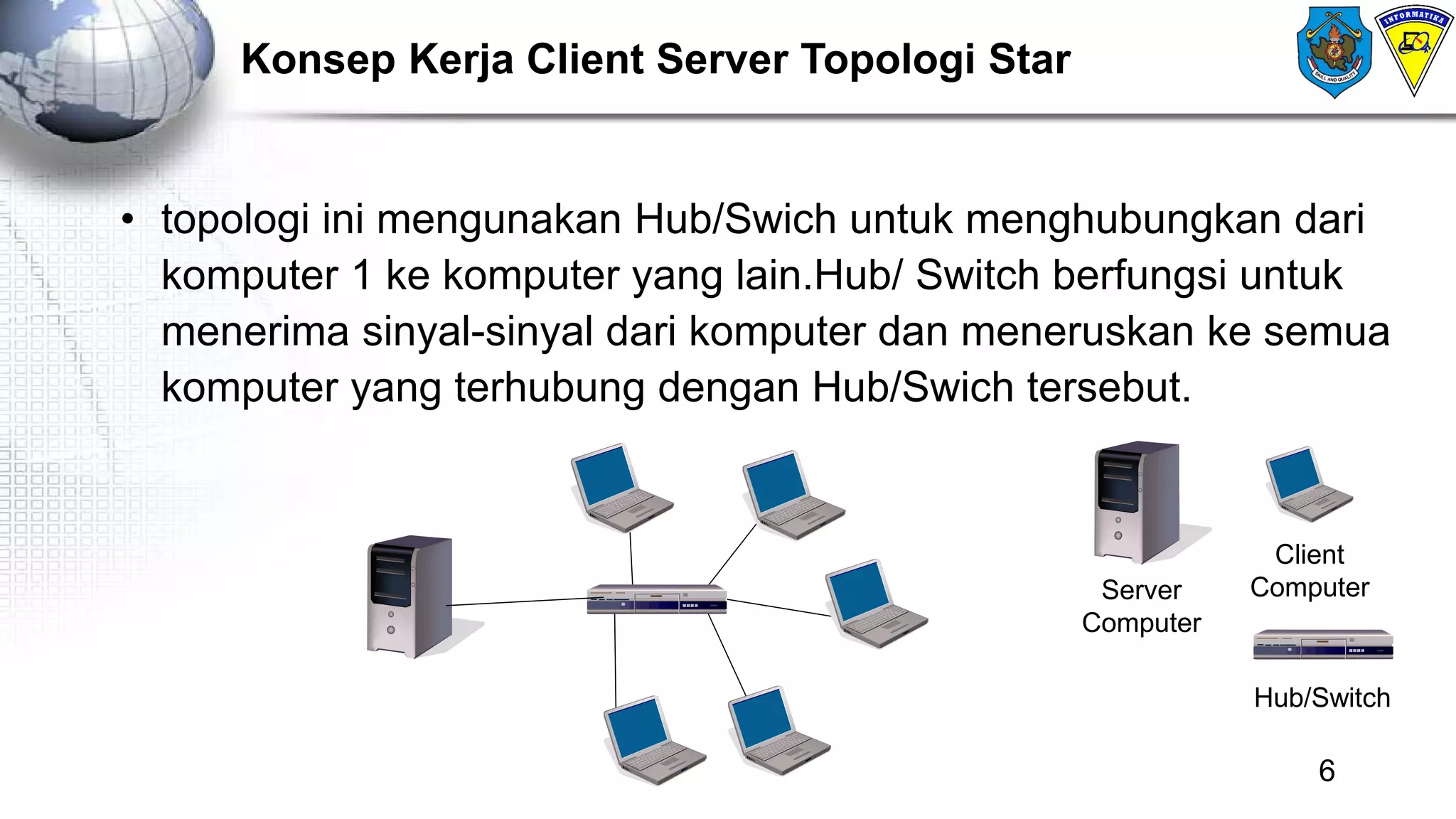 Membuat jaringan server client top star | PPT