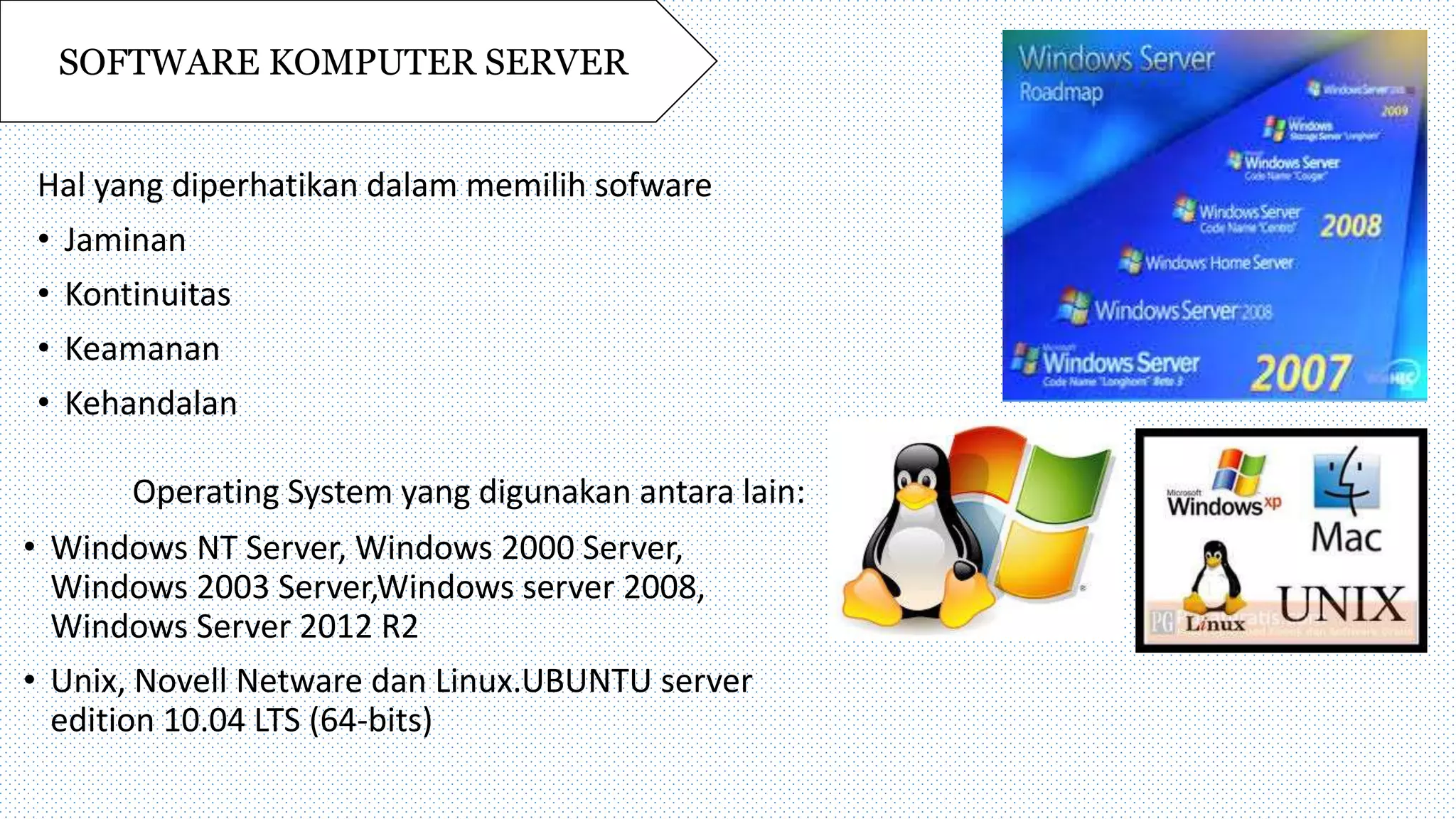 Spesifikasi Komputer Untuk Membuat komputer server-2014 | PPTX