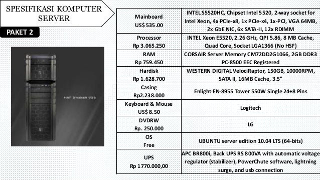 jual server jogja spesifikasi komputer rakitan