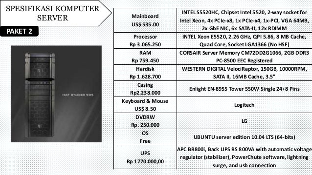 Spesifikasi Komputer Untuk Membuat komputer server-2014